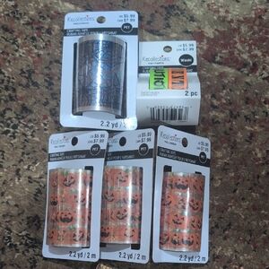 Recollections Orange and Black Halloween Pumpkin Decorative Craft Tape-5 Rolls